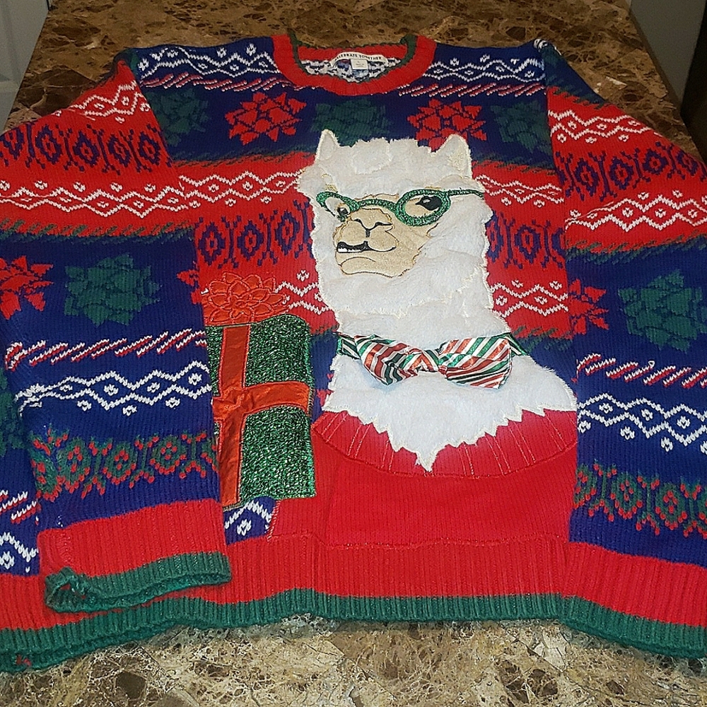 Llama holiday sweater